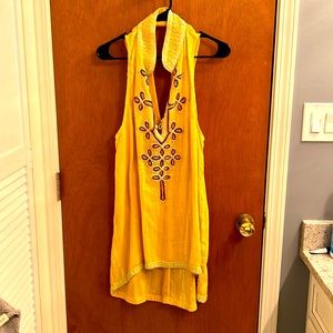 Free People New Romantics hand embroidered boho tunic M